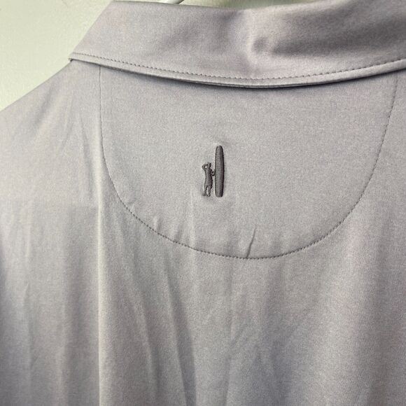 Johnnie O Shirt Mens XL Gray Short Sleeve Polo Solid Performance UPF 50 - Picture 6 of 9